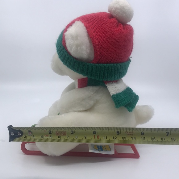 Vintage Dakin Stuff Bear on a Sleigh 1988 Plush Bear - Picture 6 of 7